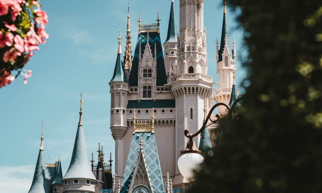 white and blue castle